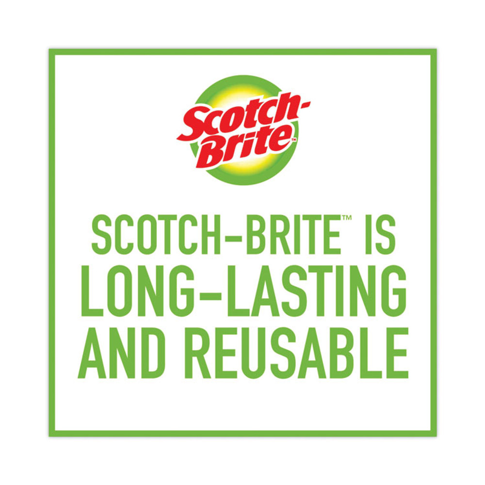 3M/COMMERCIAL TAPE DIV. Scotch-Brite® 22310CT Heavy-Duty Scouring Pad, 3.8 x 6, Green, 10/Carton