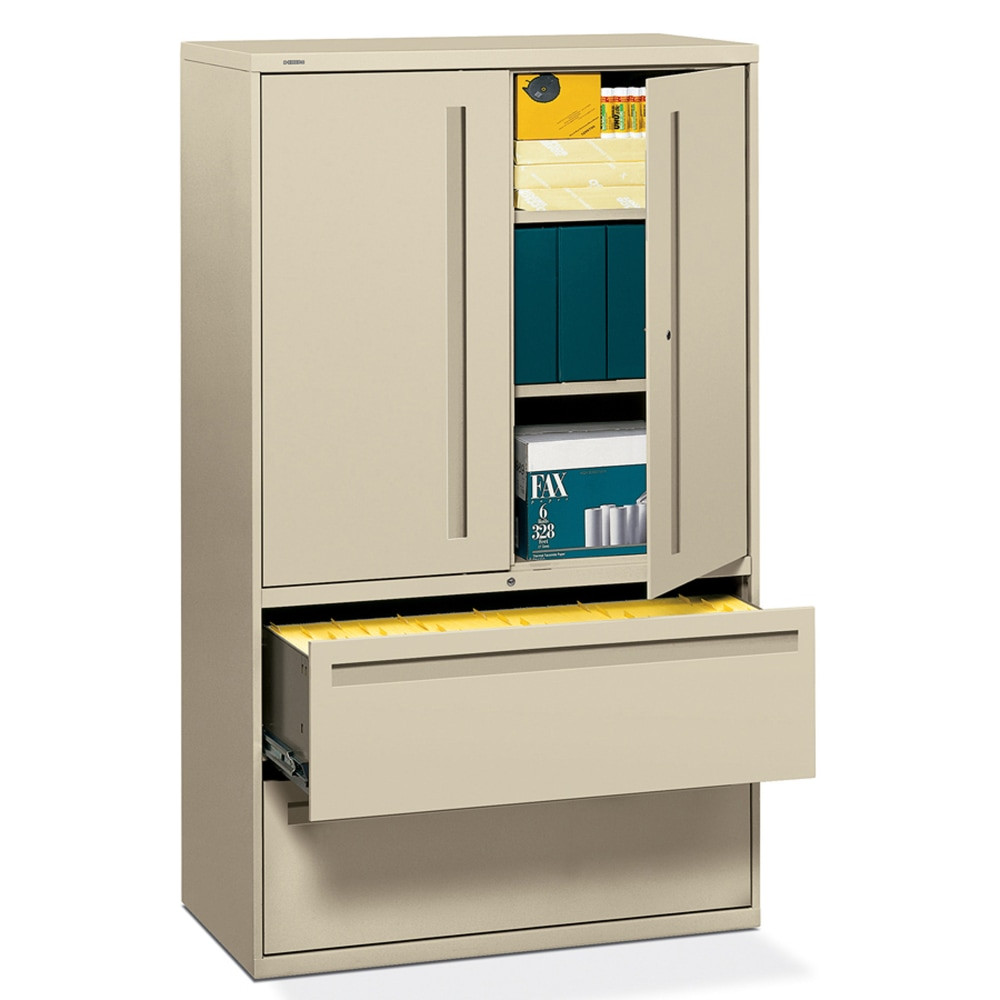 HNI CORPORATION HON 795LSL  Brigade 700 Combo 42inW x 18inD Lateral 2-Drawer File Cabinet, Putty