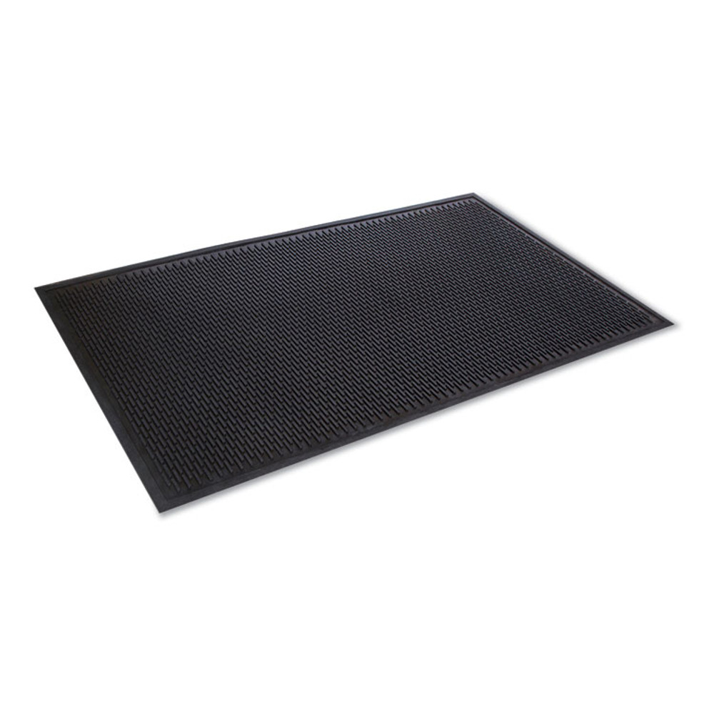 CROWN MATS & MATTING TD0035BK Crown-Tred Indoor/Outdoor Scraper Mat, Black Loop-Twist Ribbed Rubber Surface, 35.5" x 59.5"