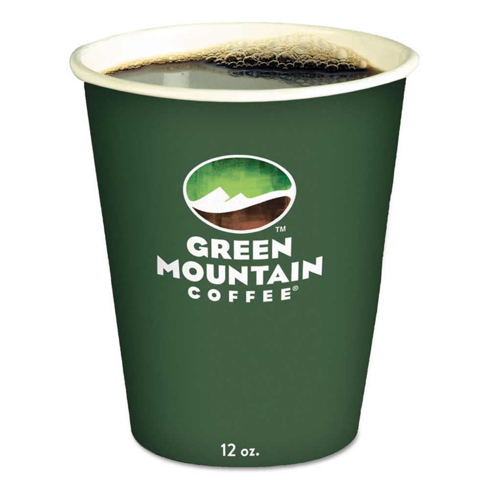 KEURIG DR PEPPER Green Mountain Coffee® 93766 Paper Hot Cups, 12 oz, Green Mountain Design, Multicolor, 1,000/Carton