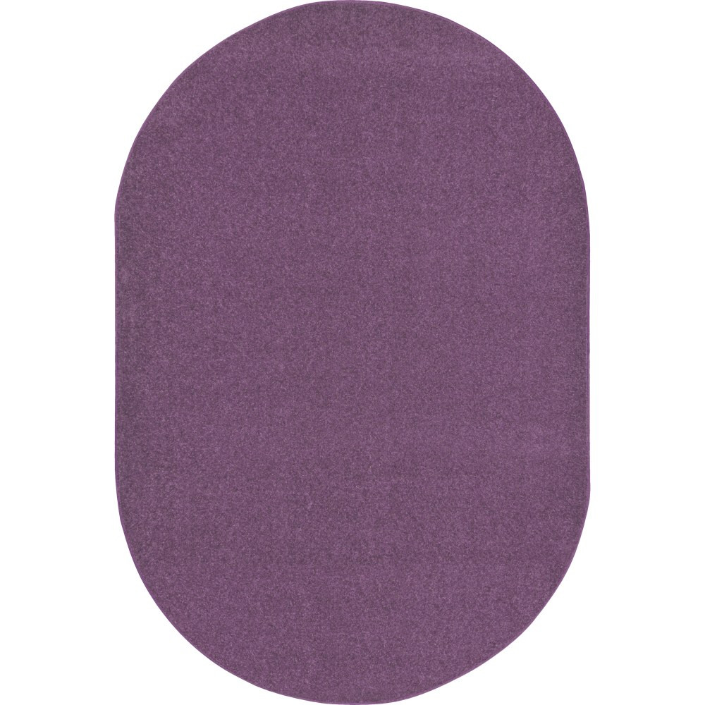 JOY CARPETS & CO. Joy Carpets 80SS-08  Kids Essentials Oval Area Rug, Endurance, 7-1/2ft x 12ft, Purple