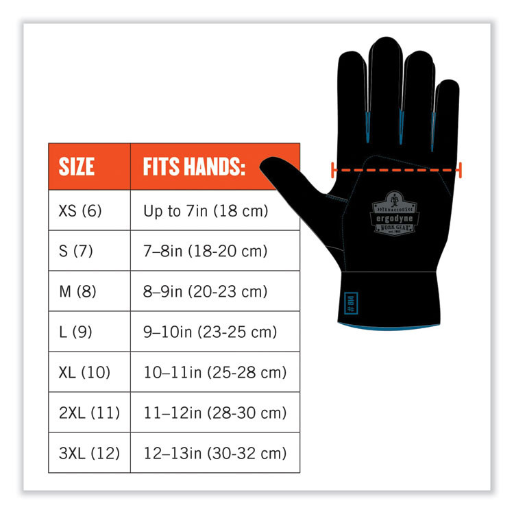 TENACIOUS HOLDINGS, INC. ergodyne® 17893 ProFlex 7401-CASE Coated Lightweight Winter Gloves, EN388: 2131X, 10" Long, Medium, Orange, 144 Pairs/Carton