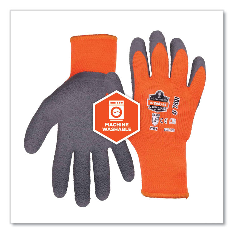 TENACIOUS HOLDINGS, INC. ergodyne® 17893 ProFlex 7401-CASE Coated Lightweight Winter Gloves, EN388: 2131X, 10" Long, Medium, Orange, 144 Pairs/Carton