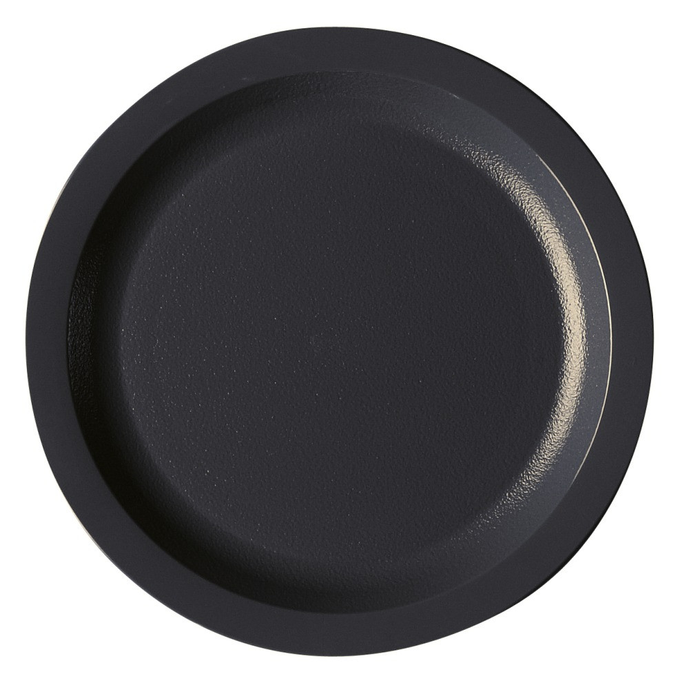 Grab a stack of these round dinnerware plates and prepare for the evening rush. Great for schools, cafeterias and healthcare environments, these plates are reusable and dishwasher safe.  Made of strong polycarbonate, which is shatterproof.  Textured surface resists stains, odors and scratches.  Dishwasher-safe design.  NSF listed.