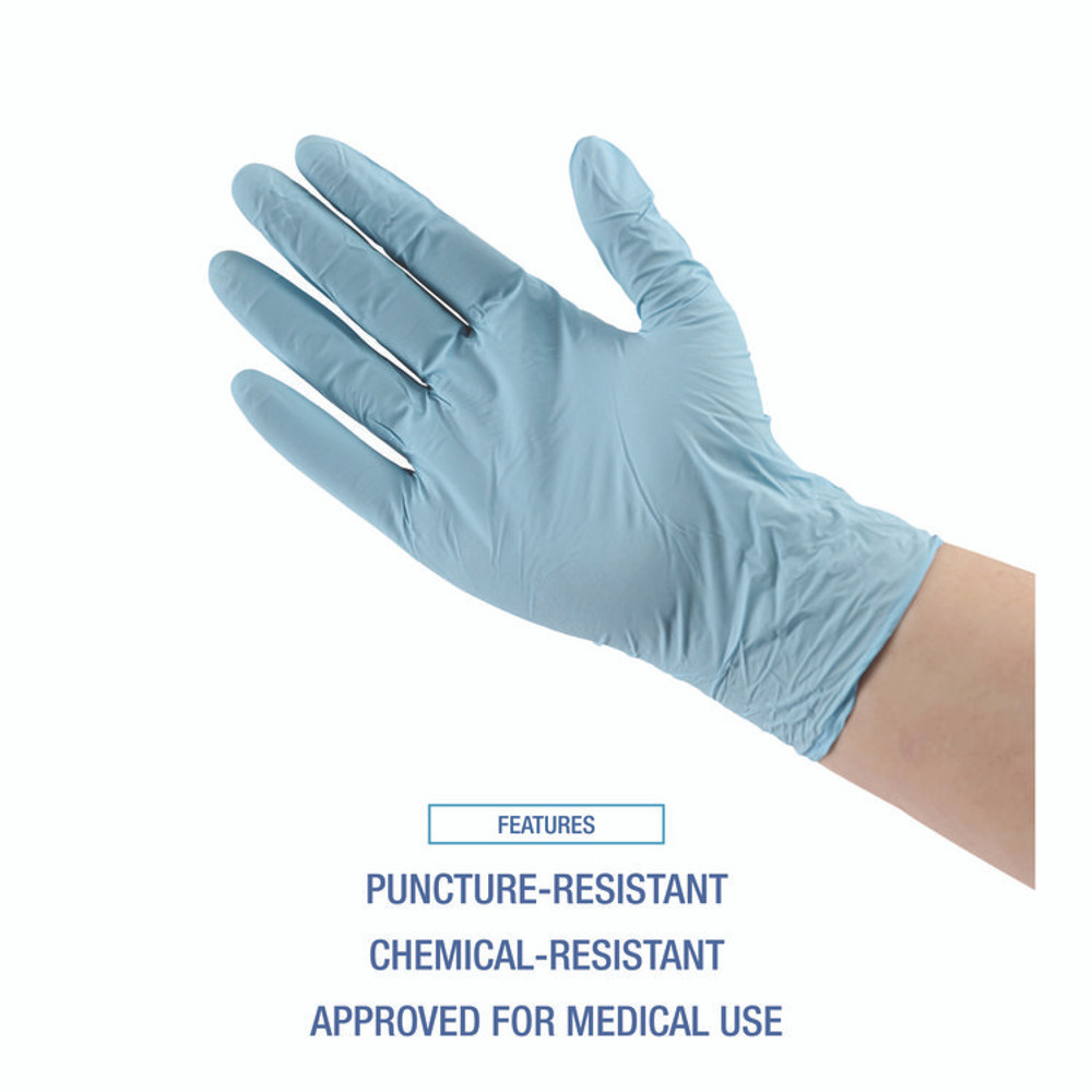 BOARDWALK 382SBXA Disposable Examination Nitrile Gloves, Small, Blue, 5 mil, 100/Box