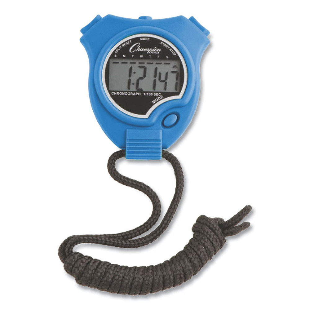 CHAMPION SPORT Sports 910SET Water-Resistant Stopwatches, Accurate to 1/100 Second, Assorted Colors, 6/Box