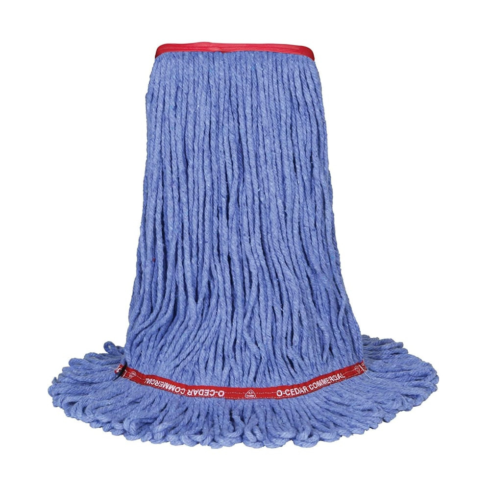 DIVERSEY 97157-NB Ocedar Commercial MaxiClean Cotton Blend Narrow Band Mop Heads, Large, Blue, Case Of 12 Heads