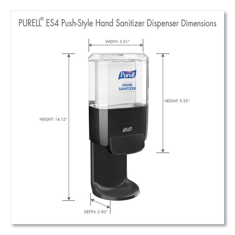 GO-JO INDUSTRIES PURELL® 502401 Push-Style Hand Sanitizer Dispenser, 1,200 mL, 5.25 x 8.56 x 12.13, Graphite