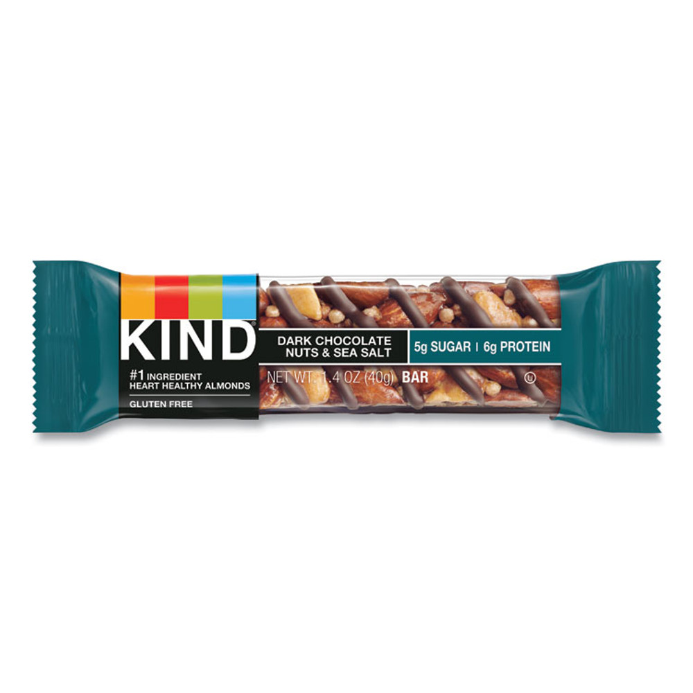 KIND LLC 17851 Nuts and Spices Bar, Dark Chocolate Nuts and Sea Salt, 1.4 oz, 12/Box
