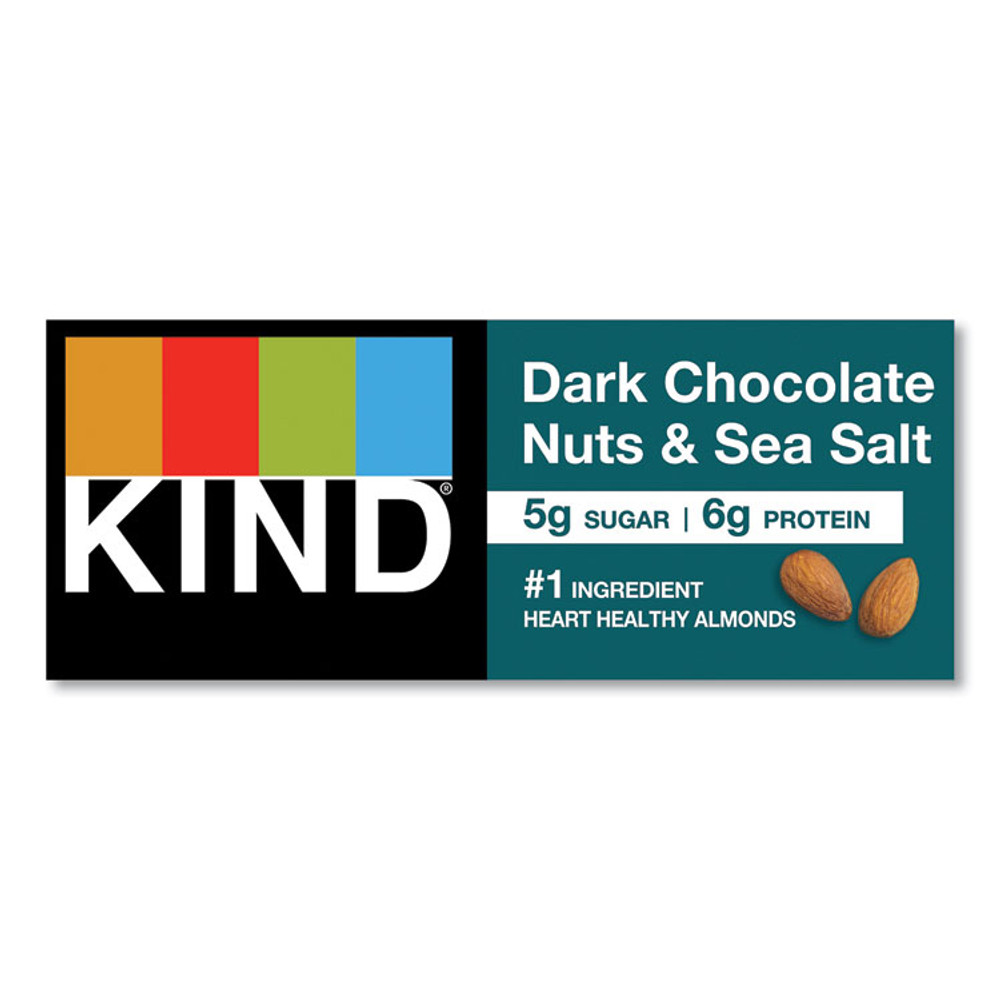 KIND LLC 17851 Nuts and Spices Bar, Dark Chocolate Nuts and Sea Salt, 1.4 oz, 12/Box