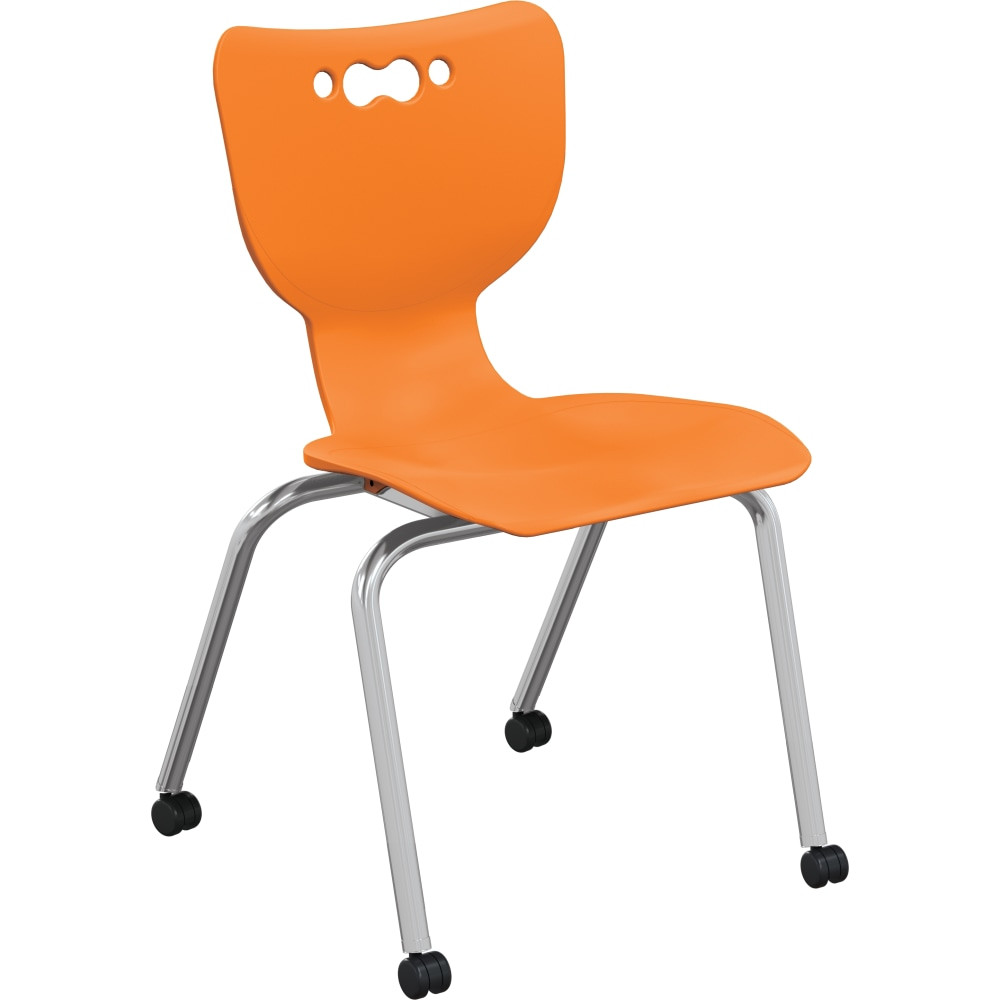 MOORECO INC MooreCo 54318-1-ORANGE-NA-CH-HC  Hierarchy Armless Caster Chair, 18in, Orange