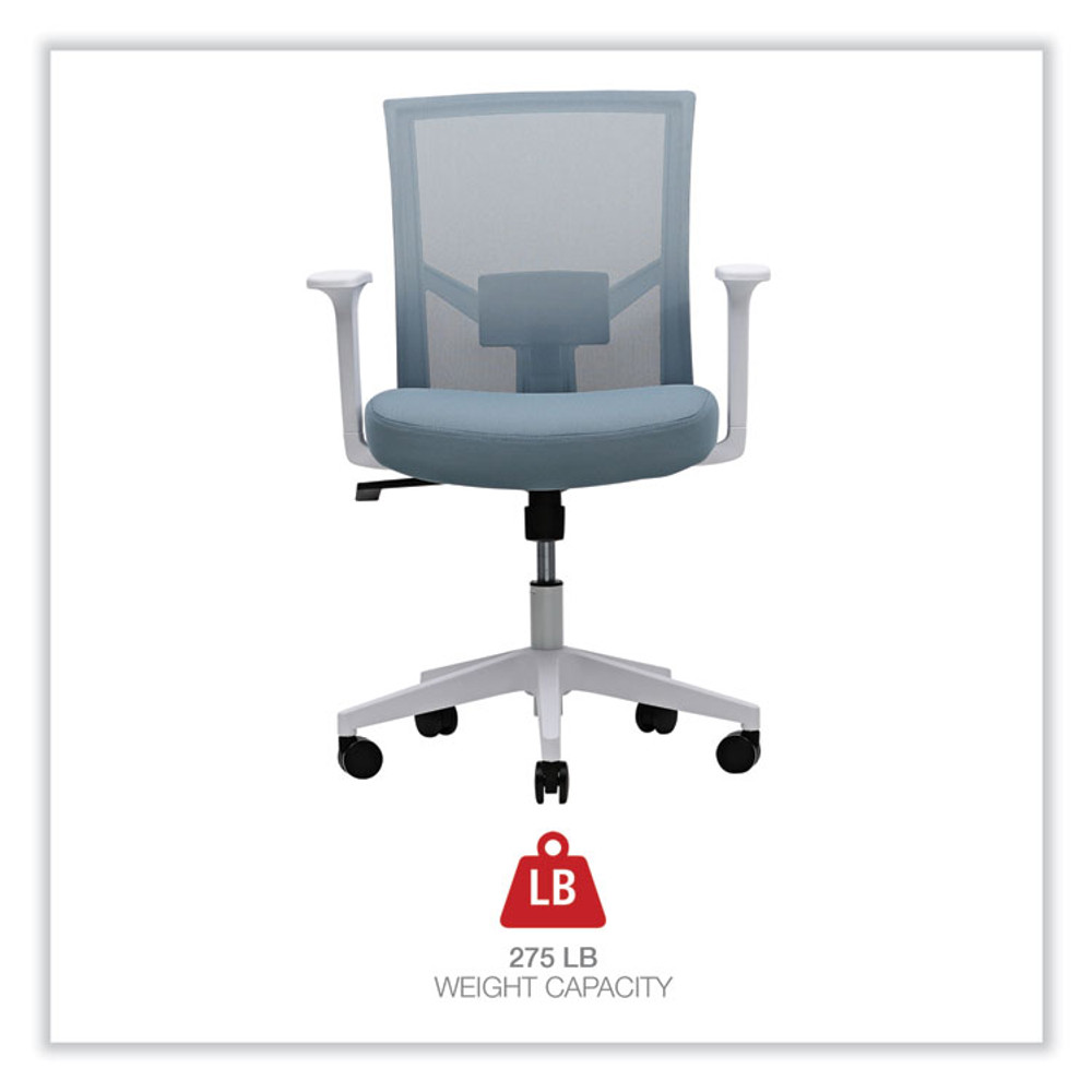 ALERA Workspace by WS42B77 Mesh Back Fabric Task Chair, Supports Up to 275 lb, 17.32" to 21.1" Seat Height, Seafoam Blue Seat/Back