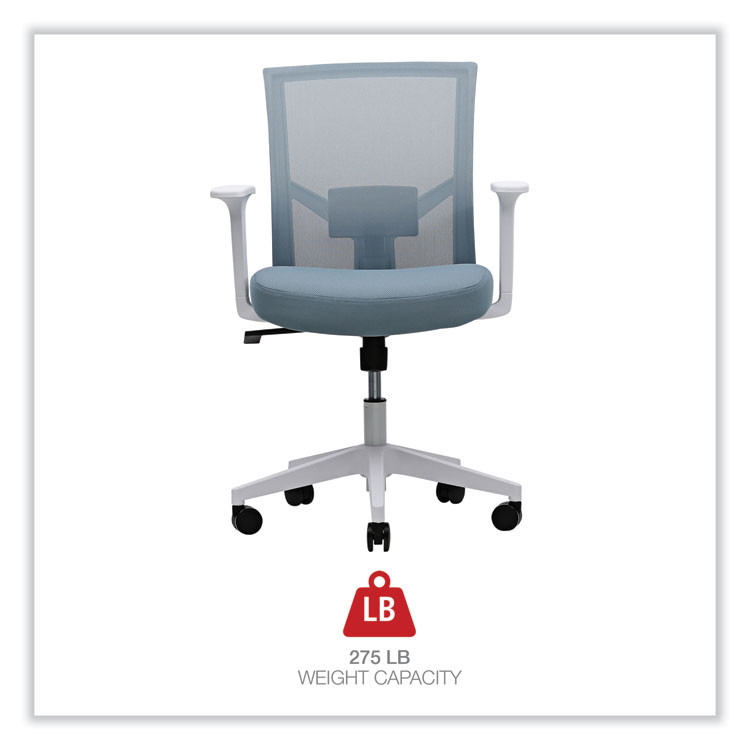 ALERA Workspace by WS42B77 Mesh Back Fabric Task Chair, Supports Up to 275 lb, 17.32" to 21.1" Seat Height, Seafoam Blue Seat/Back