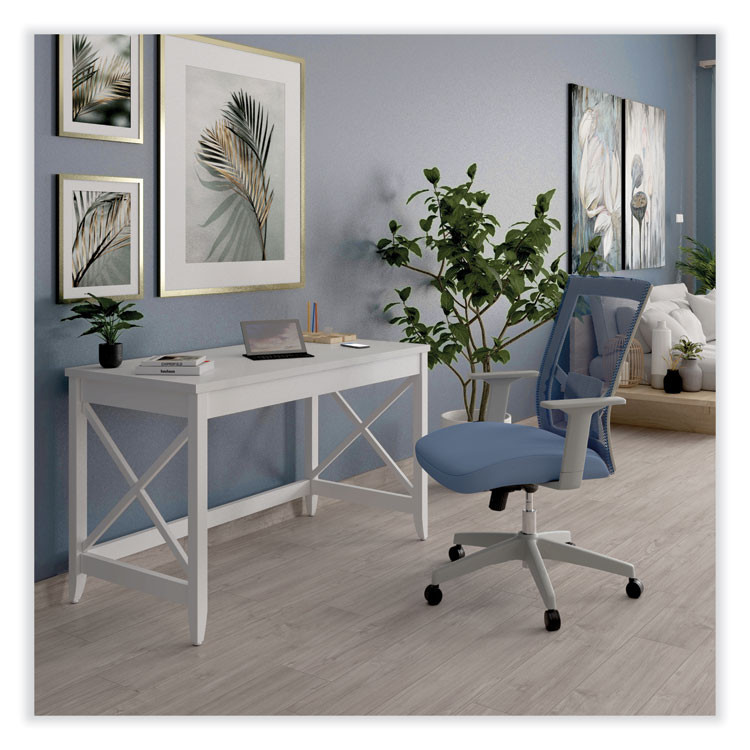 ALERA Workspace by WS42B77 Mesh Back Fabric Task Chair, Supports Up to 275 lb, 17.32" to 21.1" Seat Height, Seafoam Blue Seat/Back