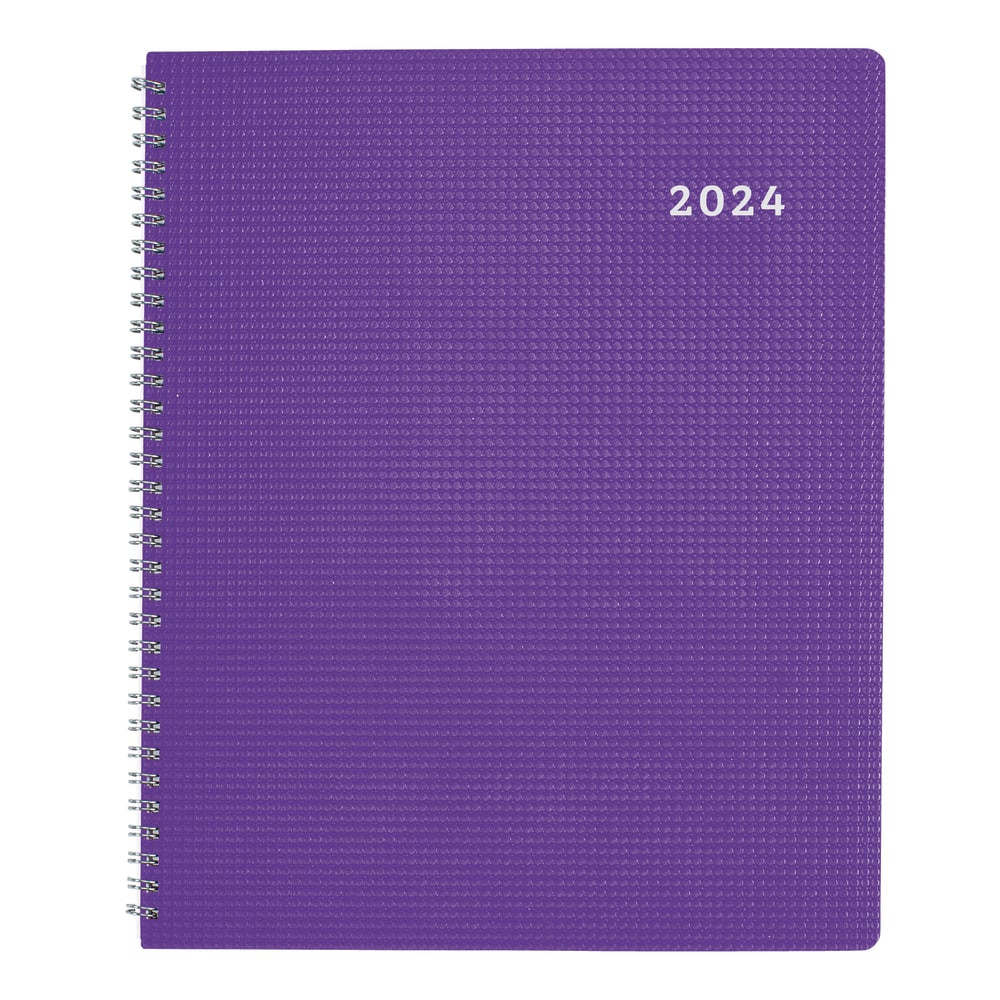 REDIFORM, INC. CB950V.PUR-24 2024 Brownline DuraFlex 12 Months Weekly/Monthly Appointment Planner, 11in x 8.5in, 50% Recycled, Purple, 2024 , CB950V.PUR