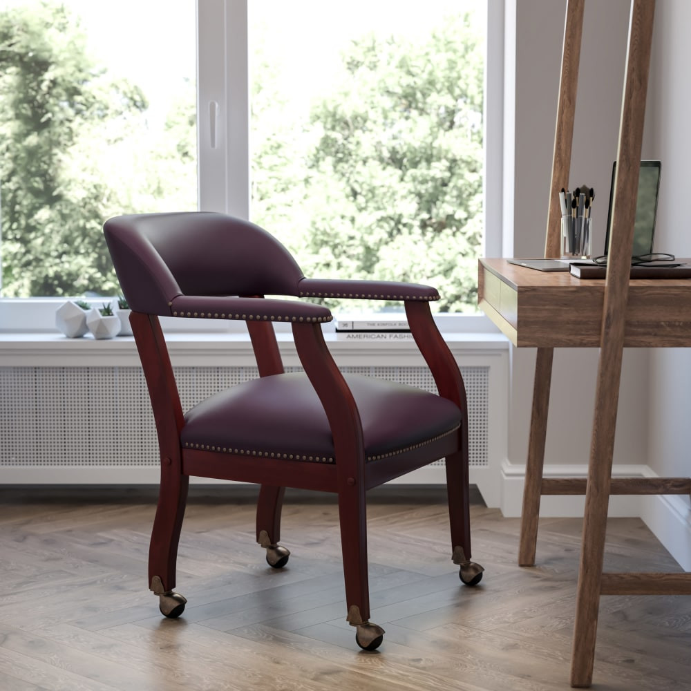 FLASH FURNITURE B-Z100-LF19-LEA-GG  Leathersoft Conference Chairs, Burgundy
