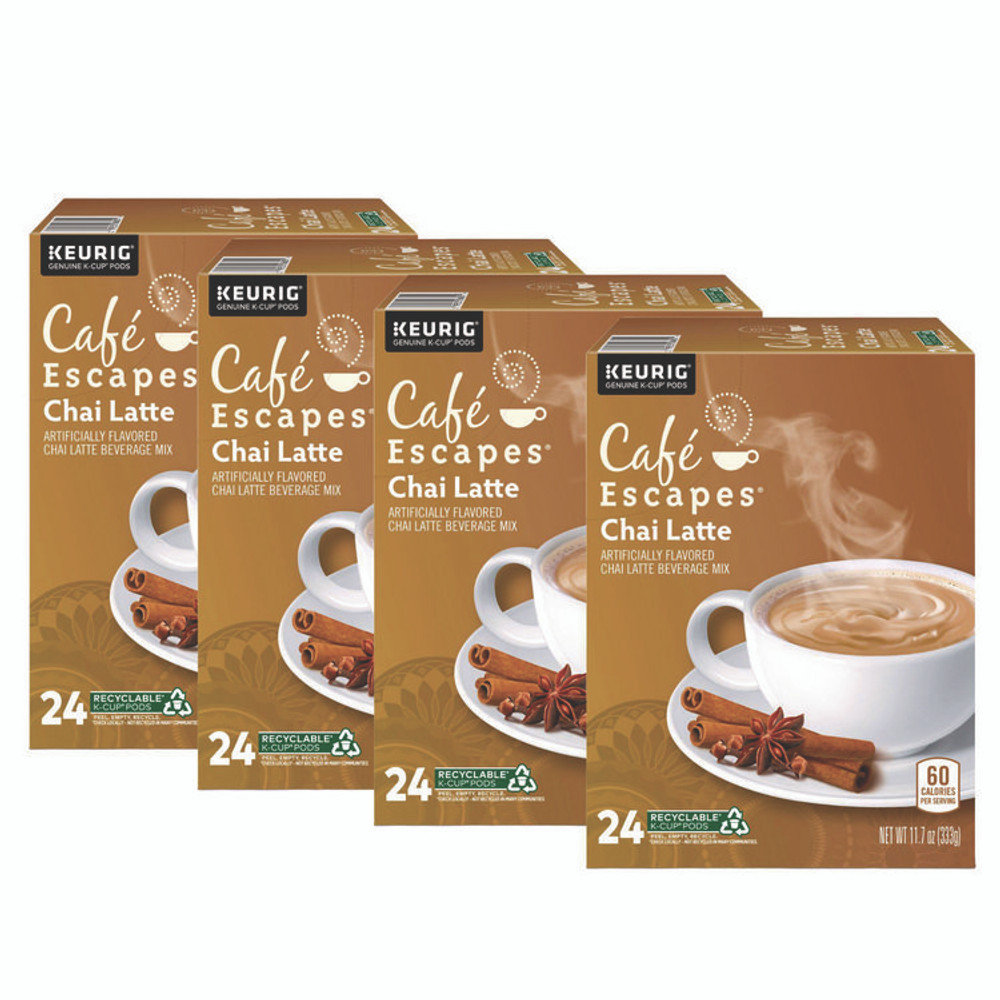 KEURIG DR PEPPER Café Escapes® 6805CT Chai Latte K-Cups, 96/Carton