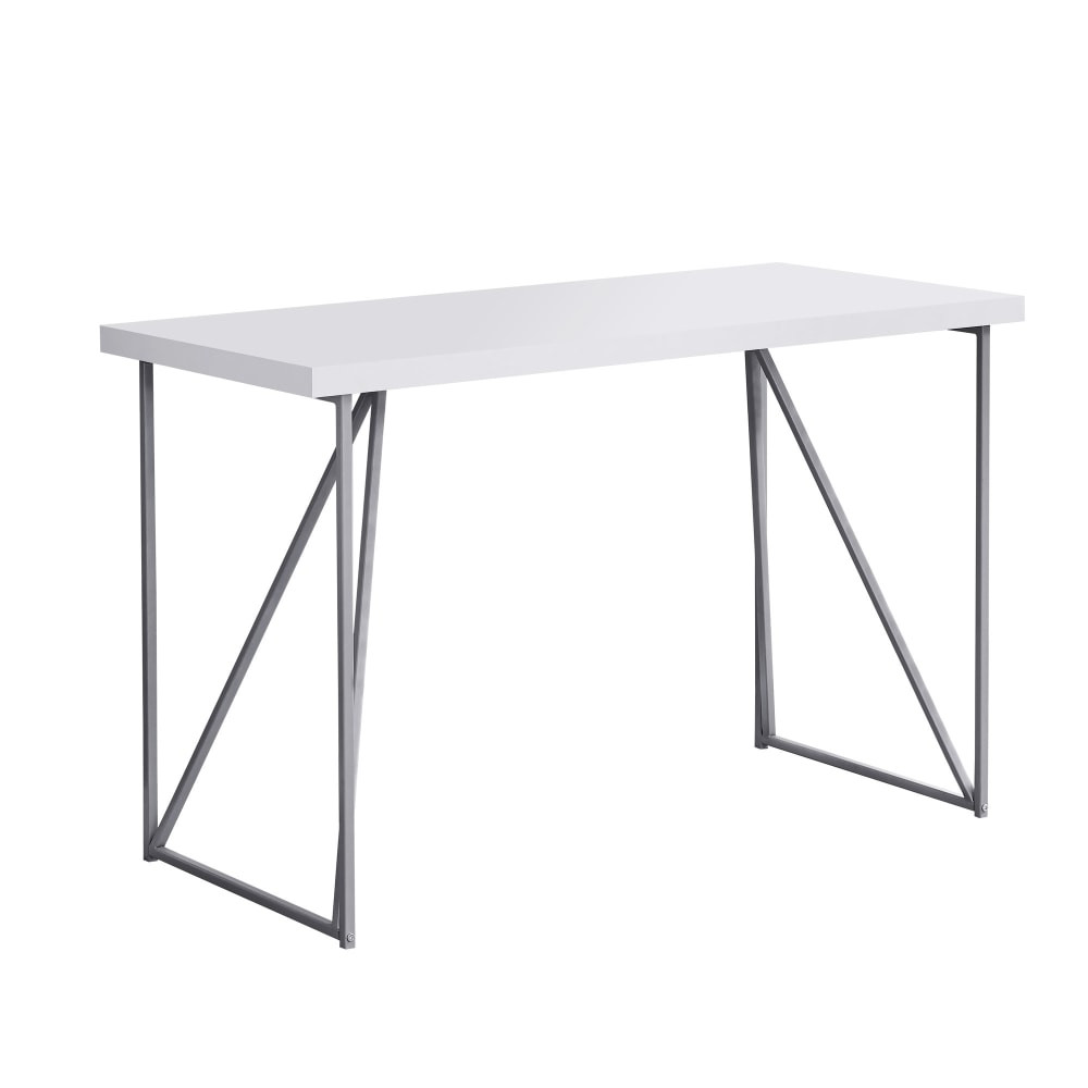 MONARCH PRODUCTS Monarch Specialties I 7376  48inW Computer Desk, White/Silver