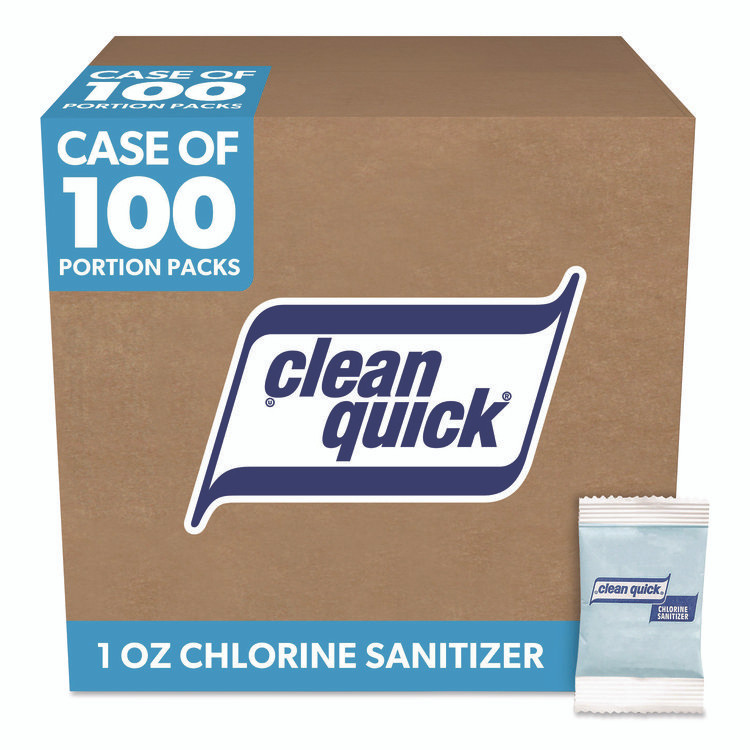 PROCTER & GAMBLE Clean Quick® 02584 Powdered Chlorine-Based Sanitizer, 1 oz Pack, 100/Carton