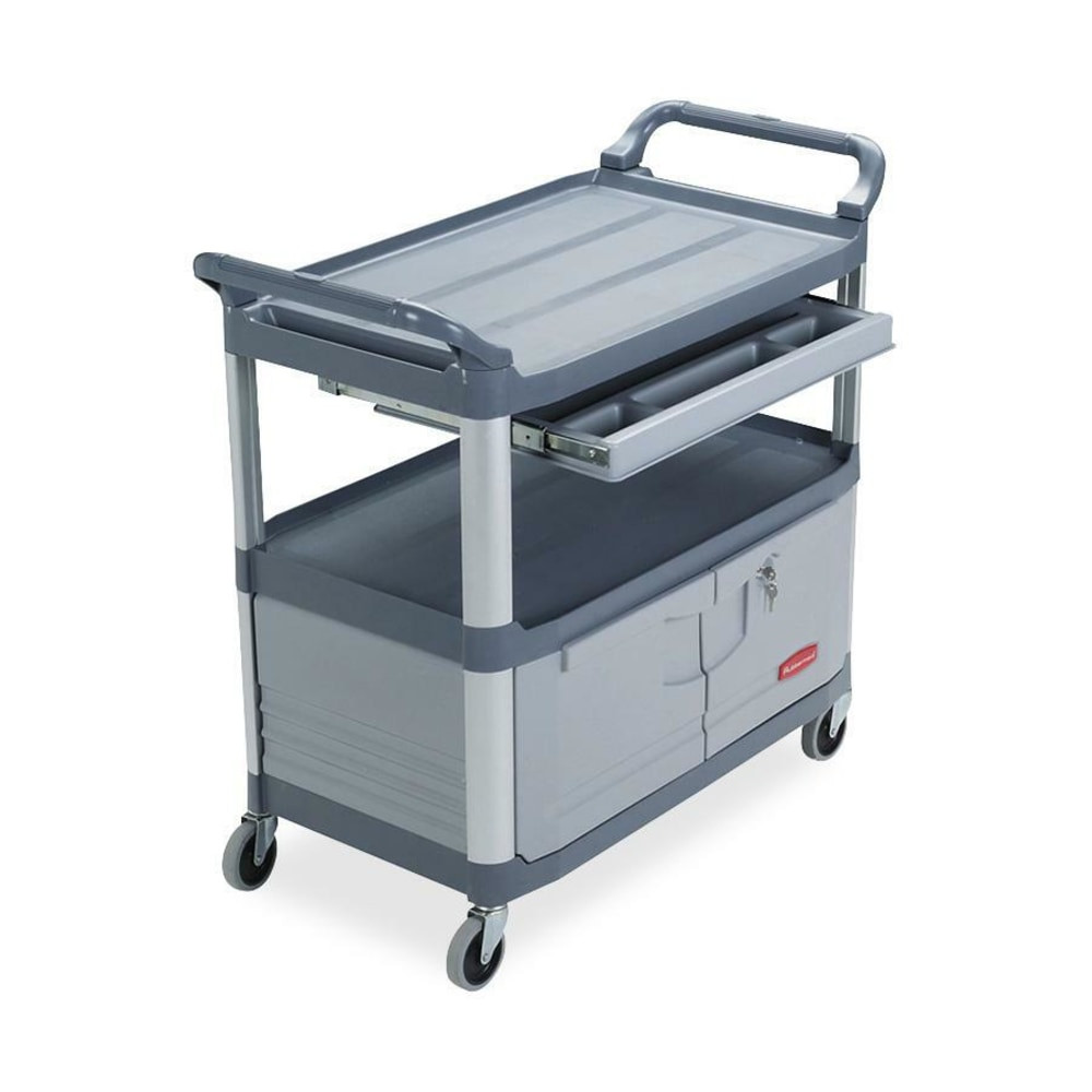 RUBBERMAID 409400  Storage/Instrument Cart, 37 4/5inH x 40 3/5inW x 20inW, Gray