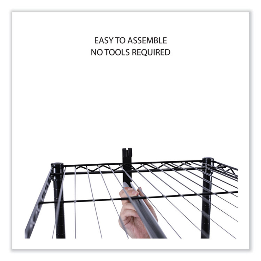 ALERA GR363618BL Wire Shelving Garment Rack, 30 Garments, 36w x 18d x 75h, Black