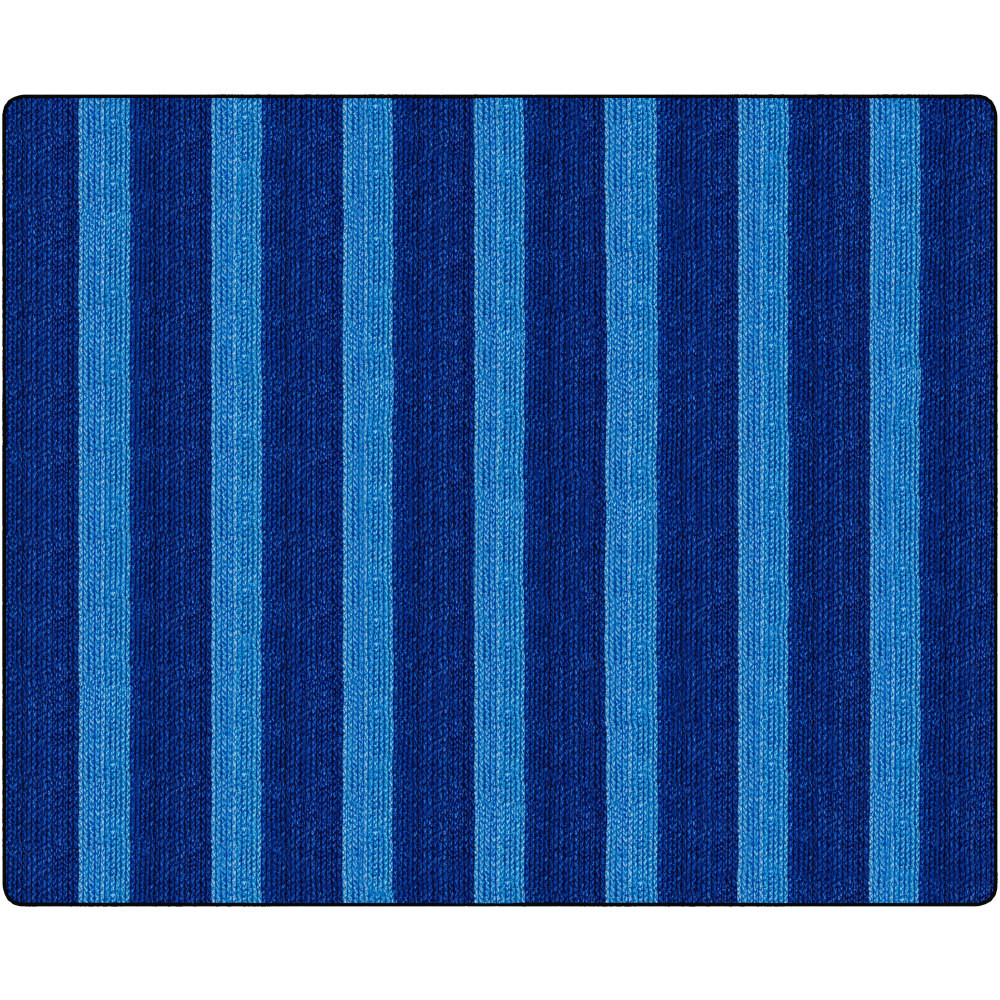 FLAGSHIP CARPETS FA1006-58FS  Basketweave Stripes Classroom Rug, 10 1/2ft x 13 3/16ft, Blue