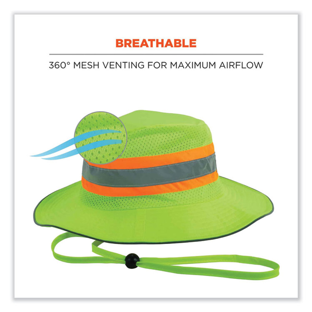 TENACIOUS HOLDINGS, INC. ergodyne® 12591 Chill-Its 8935CT Hi-Vis PVA Ranger Sun Hat, Large/X-Large, Lime