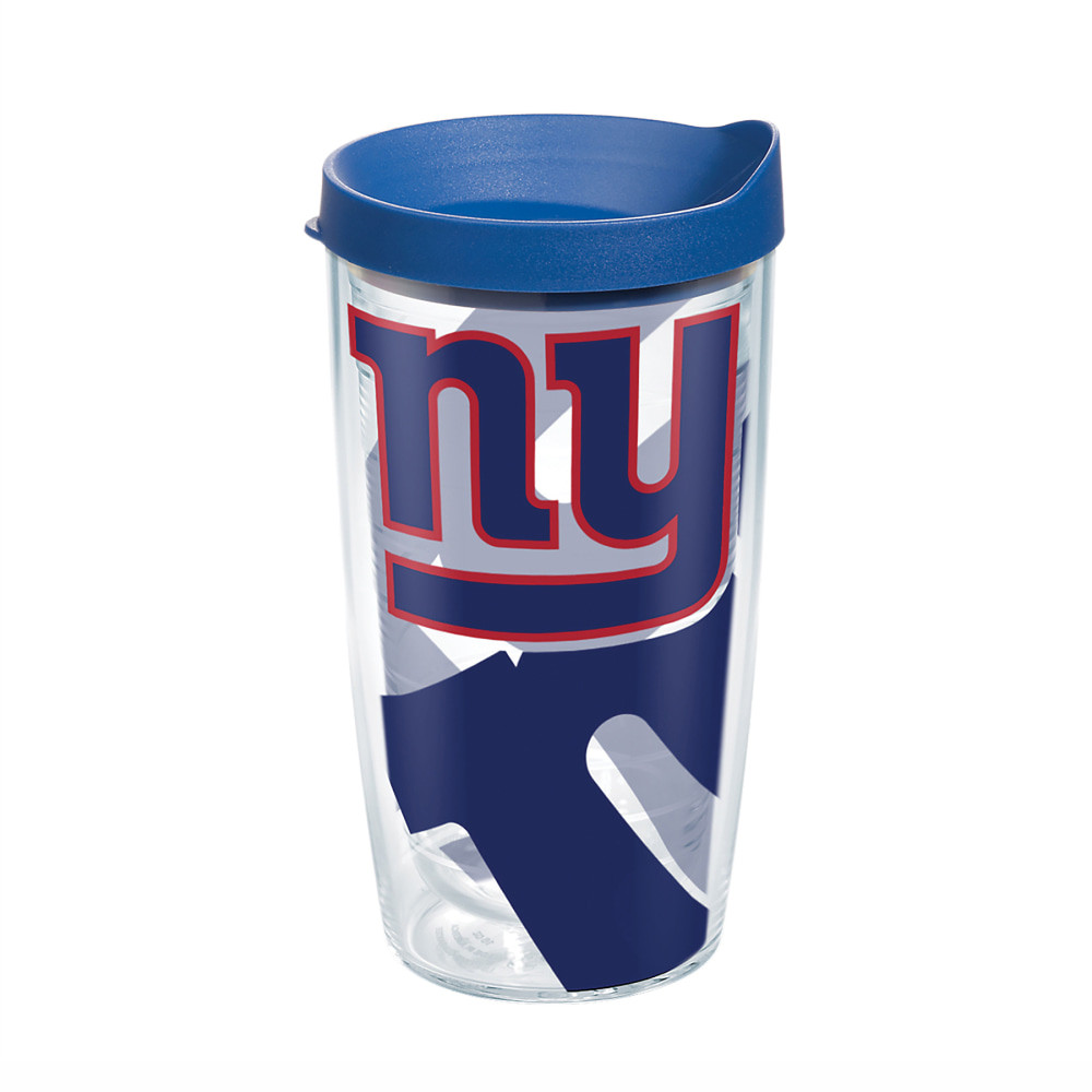 TERVIS TUMBLER COMPANY Tervis 1292548  NFL Tumbler With Lid, 16 Oz, New York Giants, Clear