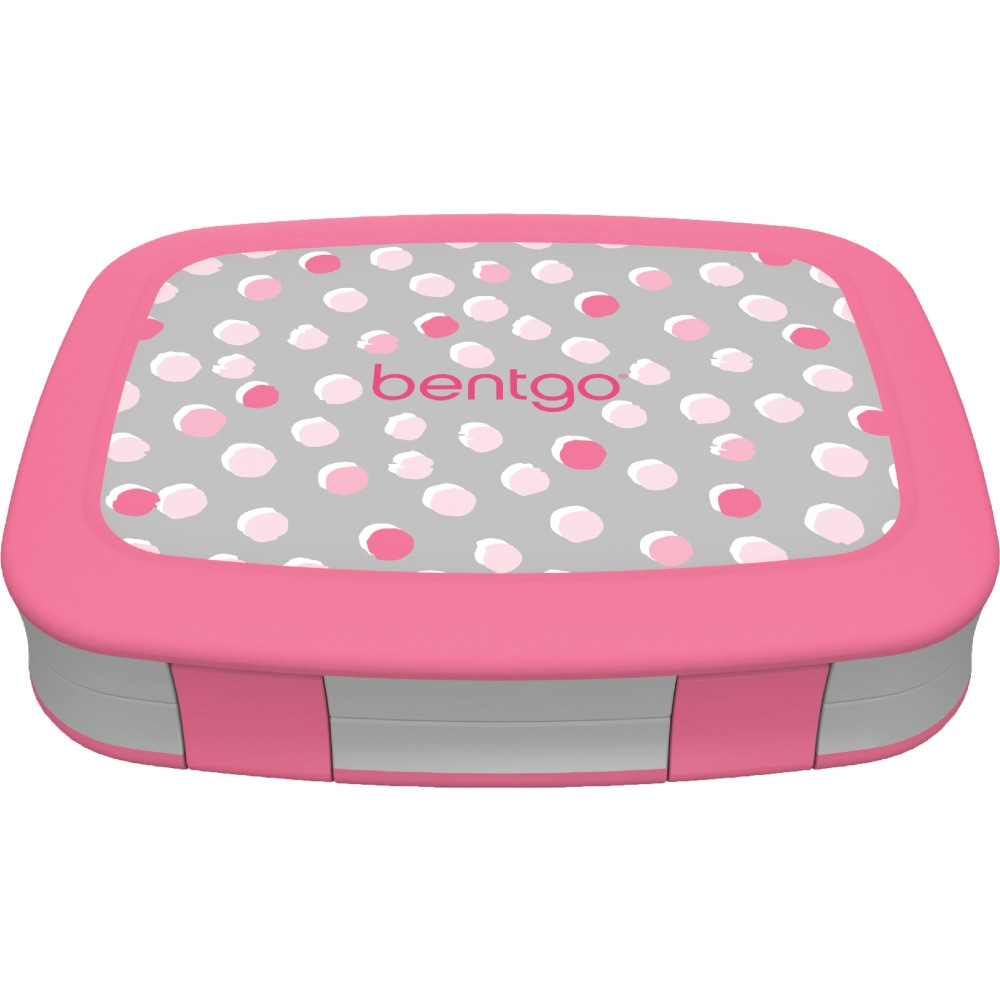 BEAR DOWN CONSULTING BGKDPT-PDT Bentgo Kids Prints 5-Compartment Lunch Box, 2inH x 6-1/2inW x 8-1/2inD, Pink Dots