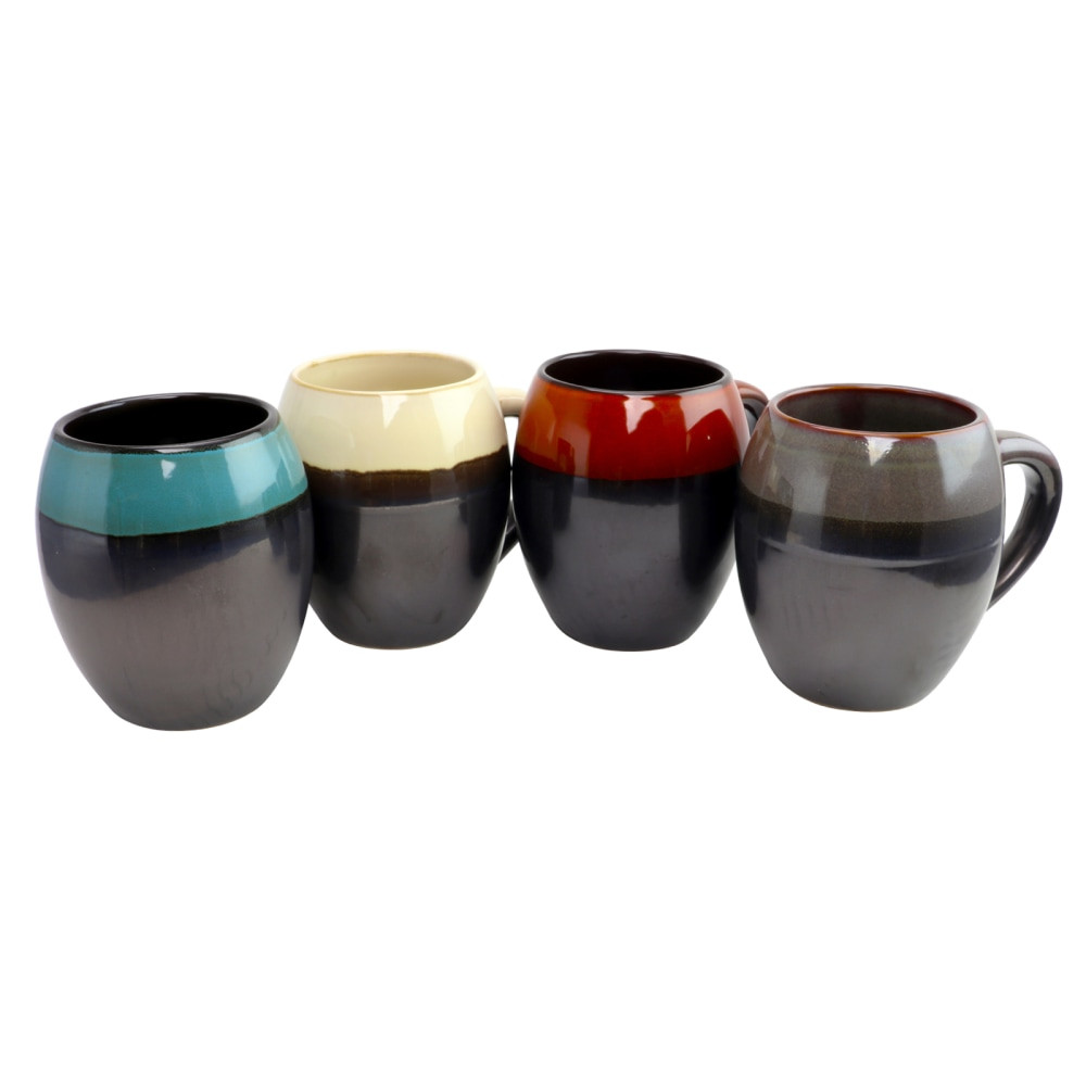 GIBSON OVERSEAS INC. Gibson Home 99586698M  Soroca 4-Piece Mug Set, 19.5 Oz, Assorted Colors