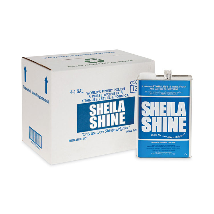 SHEILA SHINE, INC. 4CT Stainless Steel Cleaner and Polish, 1 gal Can, 4/Carton