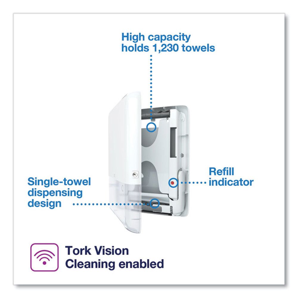 SCA TISSUE Tork® 552530 PeakServe Continuous Hand Towel Dispenser, 14.44 x 3.97 x 19.3, White