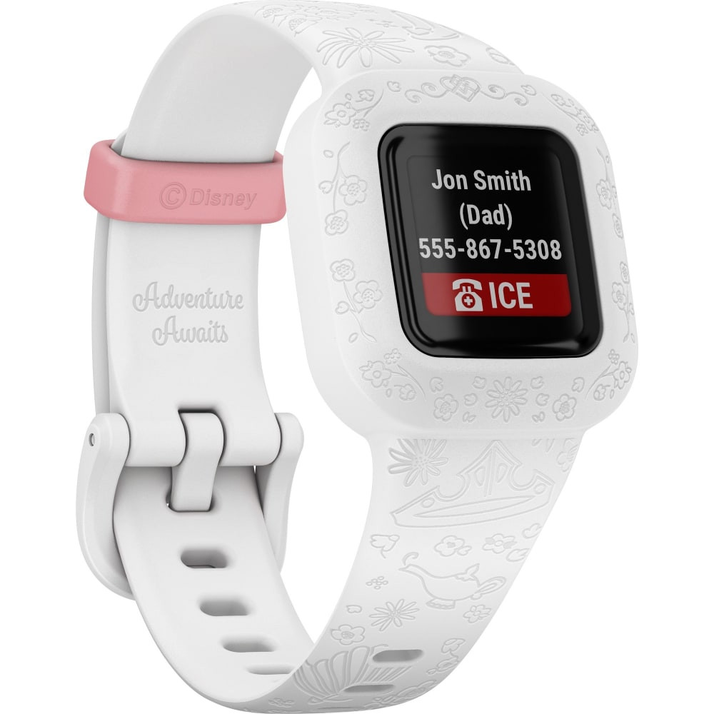 GARMIN INTERNATIONAL, INC. 010-02441-32 Garmin ve­vofit jr. 3 Smart Watch - Disney Princess - Silicone Band - Swimming, Health & Fitness, Tracking, Smartphone - Water Resistant - 164.04 ft Water Resistant