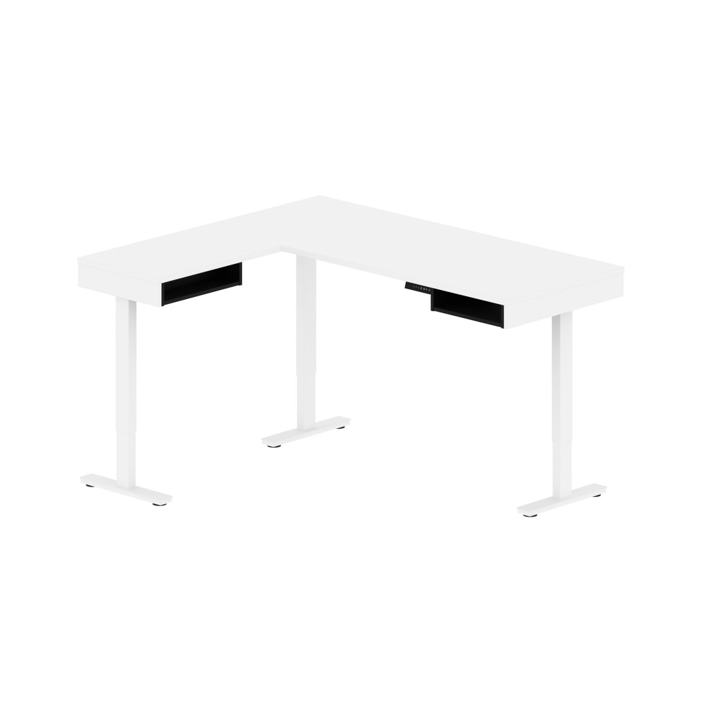 BESTAR INC. Bestar 130420-000017  Pro-Vega 72inW L-Shaped Standing Corner Desk, White/Black