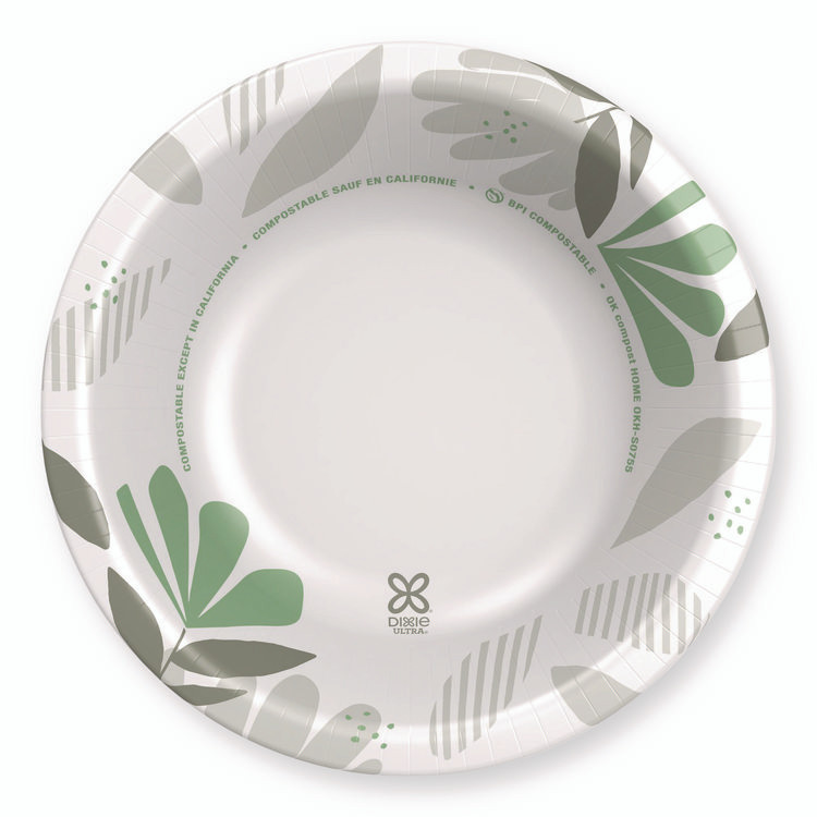 GEORGIA PACIFIC Dixie® SX20PATH Pathways Heavyweight Paper Bowls, 20 oz, Green/Burgundy, 500/Carton
