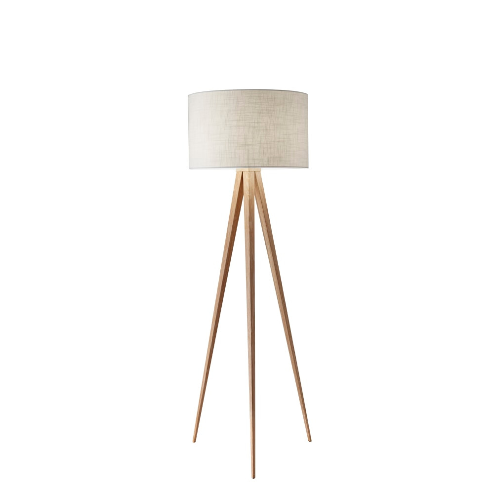 ADESSO INC Adesso 6424-12  Director Floor Lamp, 60 1/4inH, White Shade/Natural Base