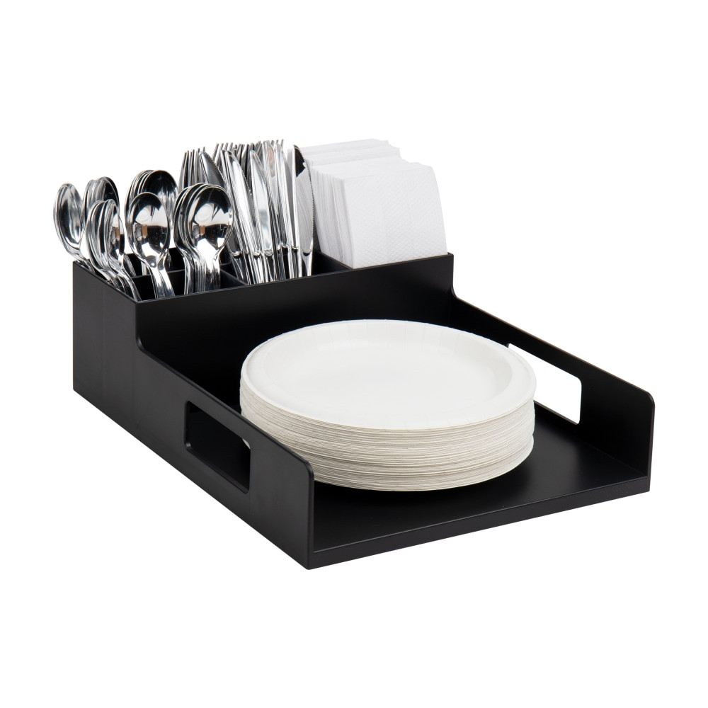 EMS MIND READER LLC PSNAPUT-BLK Mind Reader Utensil Napkin & Plate Holder, 4-1/2inH x 15-1/4inW  x 11-1/4inD, Black