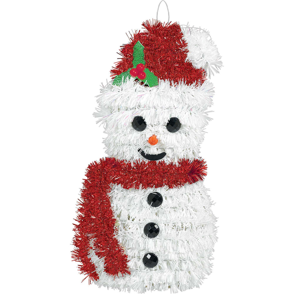 AMSCAN CO INC Amscan 240592  Christmas 3D Tinsel Snowmen, 6-1/2inH x 3-1/2inW x 3-1/2inD, Pack Of 8 Snowmen