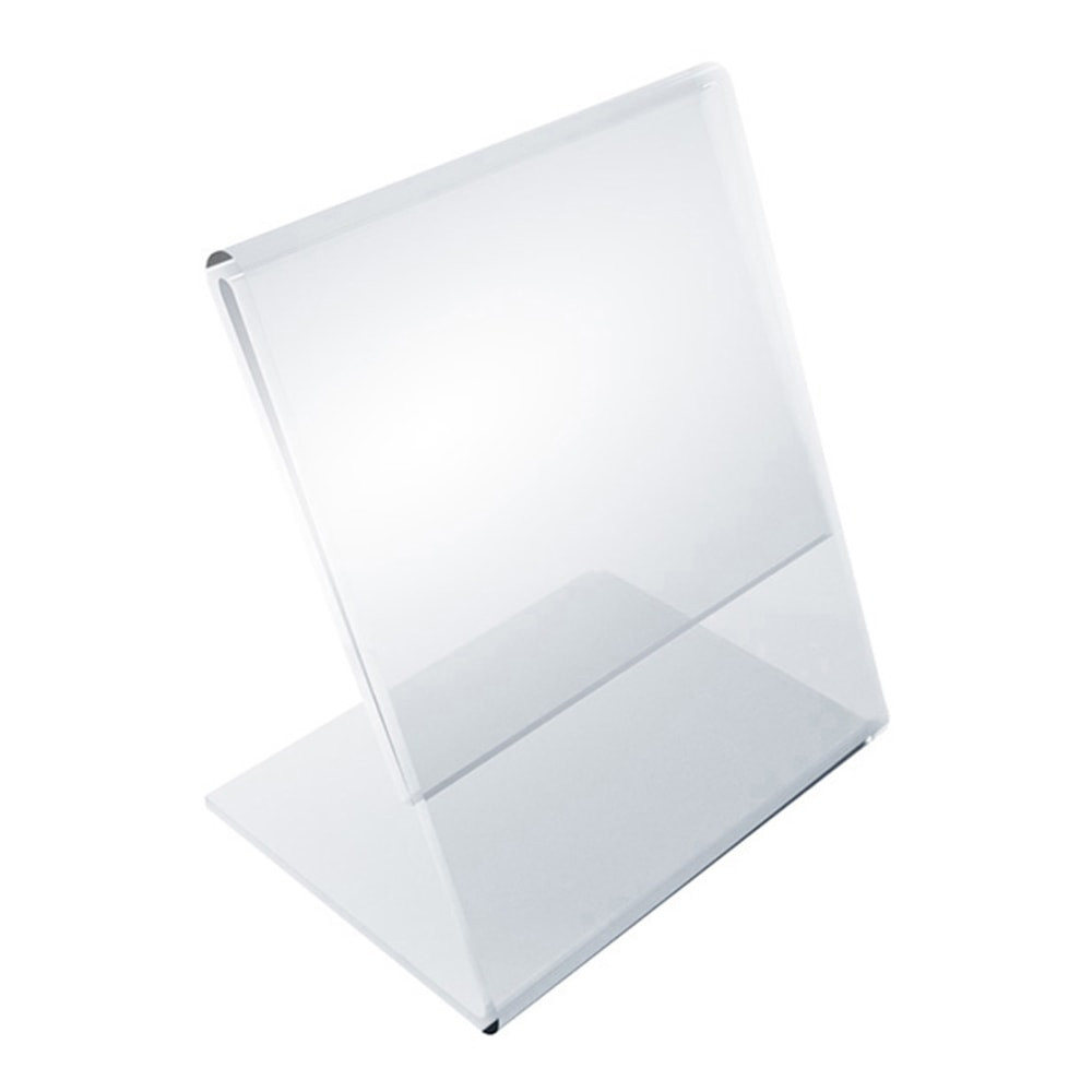 AZAR DISPLAYS 112736  L-Shaped Acrylic Sign Holders, 4inH x 3inW x 3inD, Clear, Pack Of 10 Holders