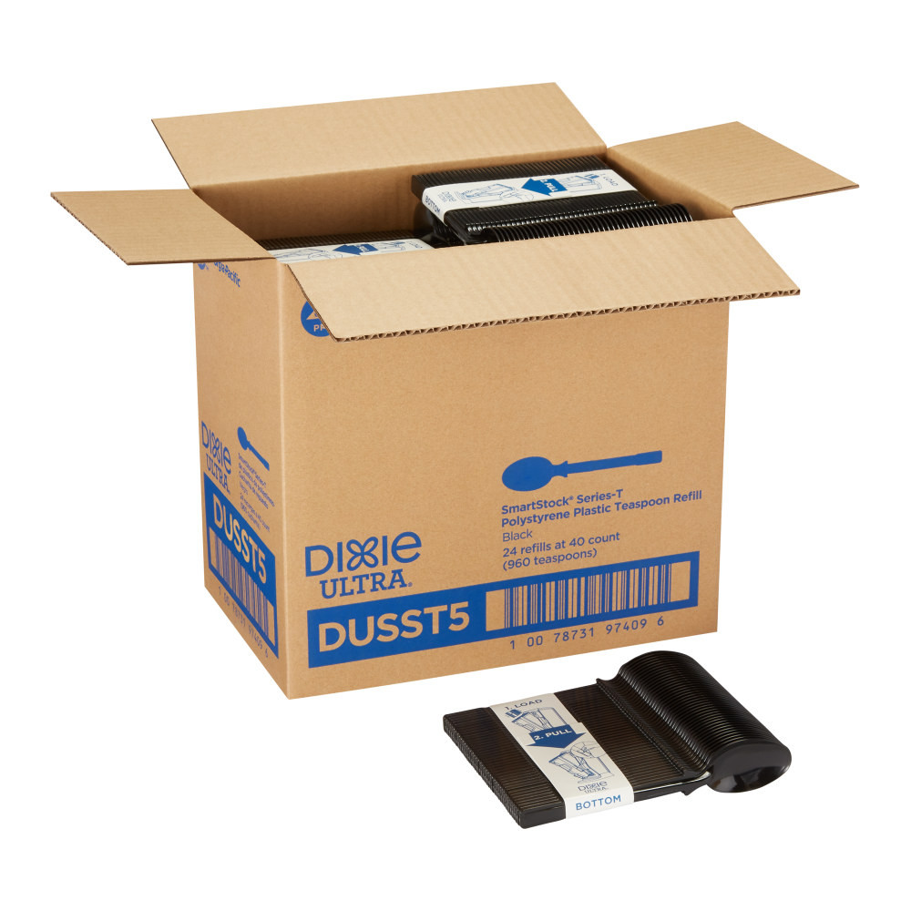 Each refill pack contains 40 disposable teaspoons. A box includes 24 refill packs for a total of 960 disposable teaspoons.