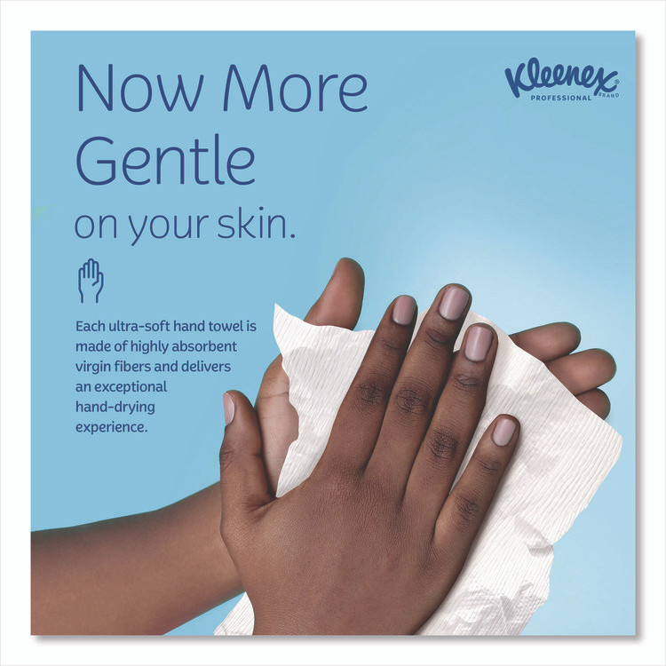 KIMBERLY-CLARK PROFESSIONAL Kleenex® 01701CT Hand Towels, POP-UP Box, Cloth, 1-Ply, 9 x 10.5, Unscented, White, 120/Box, 18 Boxes/Carton
