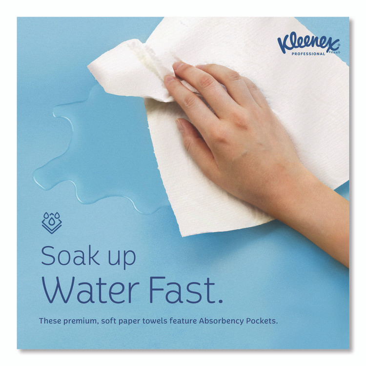 KIMBERLY-CLARK PROFESSIONAL Kleenex® 01701CT Hand Towels, POP-UP Box, Cloth, 1-Ply, 9 x 10.5, Unscented, White, 120/Box, 18 Boxes/Carton