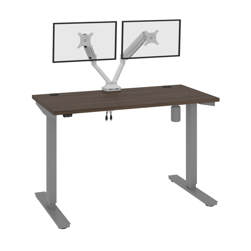 BESTAR INC. Bestar 175860-000052  Upstand Electric 48inW Standing Desk With Dual Monitor Arm, Antigua