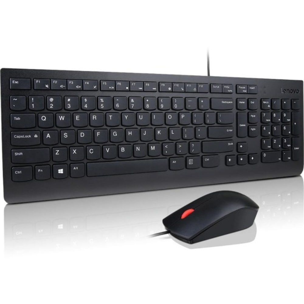 LENOVO, INC. 4X30L79907 Lenovo Essential Wired Keyboard and Mouse Combo - USB Cable - Spanish (Latin America) - USB Cable - Optical - 1000 dpi - Compatible with Tablet, Notebook, Desktop Computer for Windows, Linux