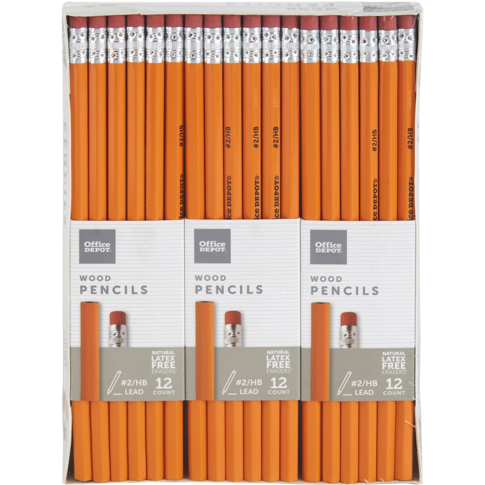 OFFICE DEPOT 2016-V01  Brand Wood Pencils, #2 Lead, Medium, Pack of 72