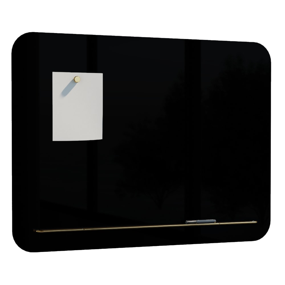 UBRANDS, LLC U Brands 4760U00-01  Frameless Magnetic Dry-Erase Board, Glass, 24in X 18in, Black (Actual Size 23in x 17in)