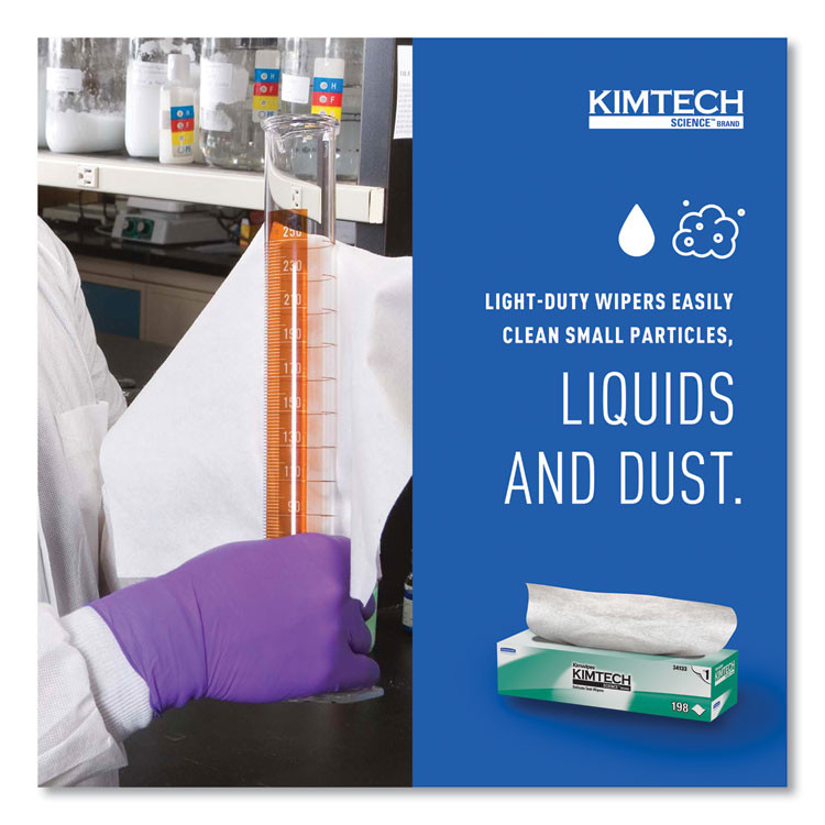 KIMBERLY-CLARK PROFESSIONAL Kimtech™ 34133 Kimwipes Delicate Task Wipers, 1-Ply, 11.8 x 11.8, Unscented, White, 198/Box, 15 Boxes/Carton