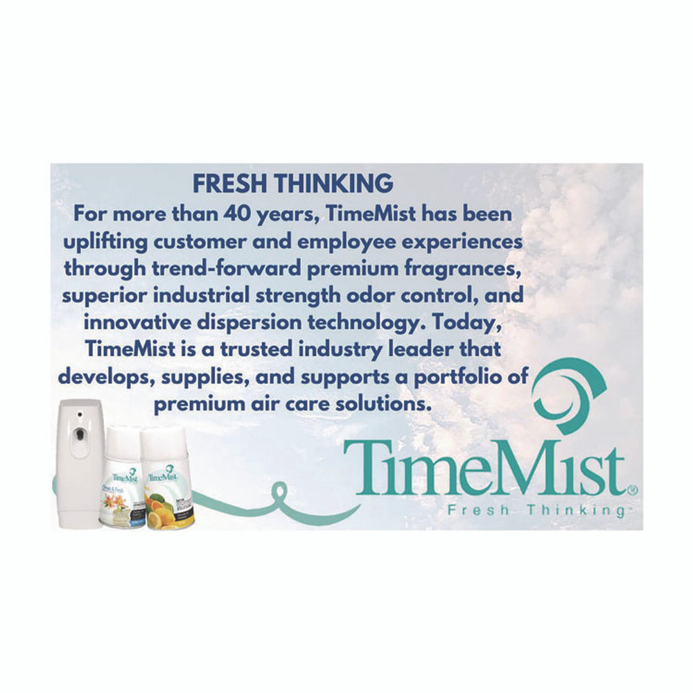 ZEP INC. TimeMist® 1042686 Premium Metered Air Freshener Refill, Baby Powder, 5.3 oz Aerosol Spray, 12/Carton