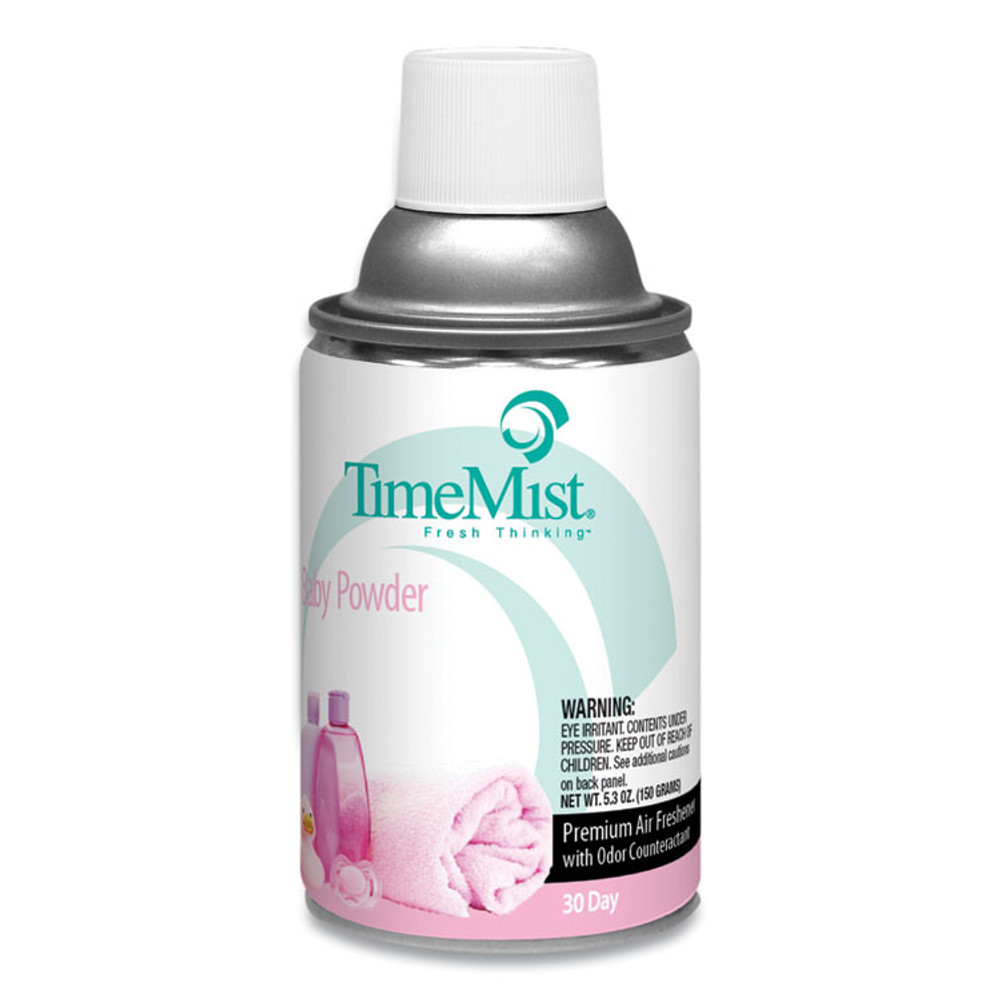 ZEP INC. TimeMist® 1042686 Premium Metered Air Freshener Refill, Baby Powder, 5.3 oz Aerosol Spray, 12/Carton
