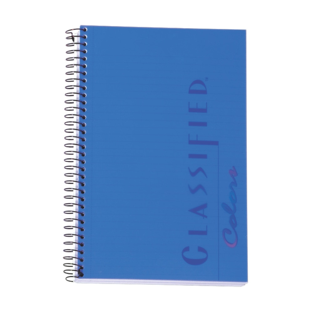 Plastic spiral-bound covers offer an elegant look and added protection  Heavyweight premium 20-lb. bond sheets provide an excellent writing surface.  Letr-Trim perforated for clean sheet removal.  Small 5-1/2in x 8-1/2in professional notebook is ideal for meeting notes & busy schedules.  Colorful, transparent poly covers are wear, tear, and moisture-resistant.  Premium-weight paper offers a smooth writing surface with minimal ink smearing, bleeding or show-through.  Indigo cover  no-snag coil  perforated  narrow ruled  100 sheets.